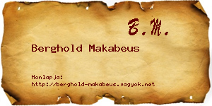 Berghold Makabeus névjegykártya
